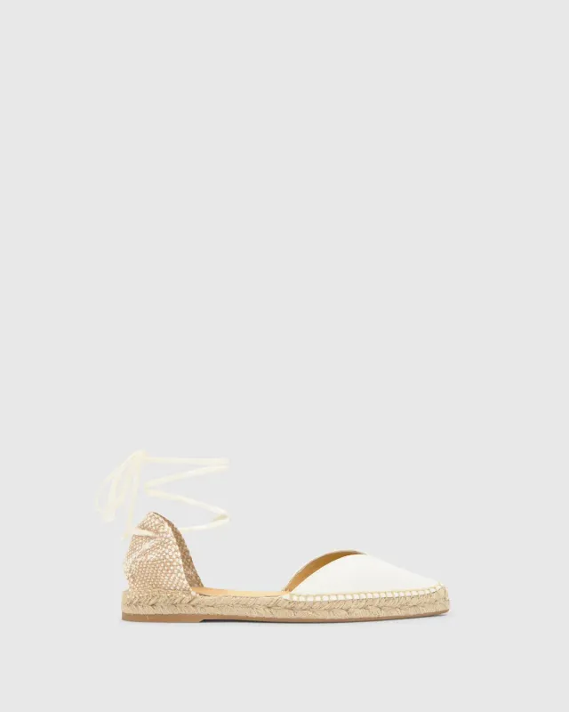 Castaner Brava/006 dames espadrilles crudo satijn plat