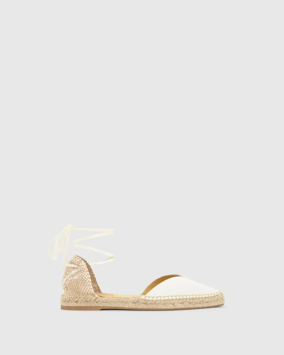 Castaner Brava/006 dames espadrilles crudo satijn plat
