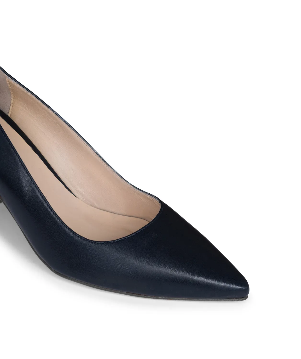 Finsbury Anabel pumps blauw leer blokhak 6 cm