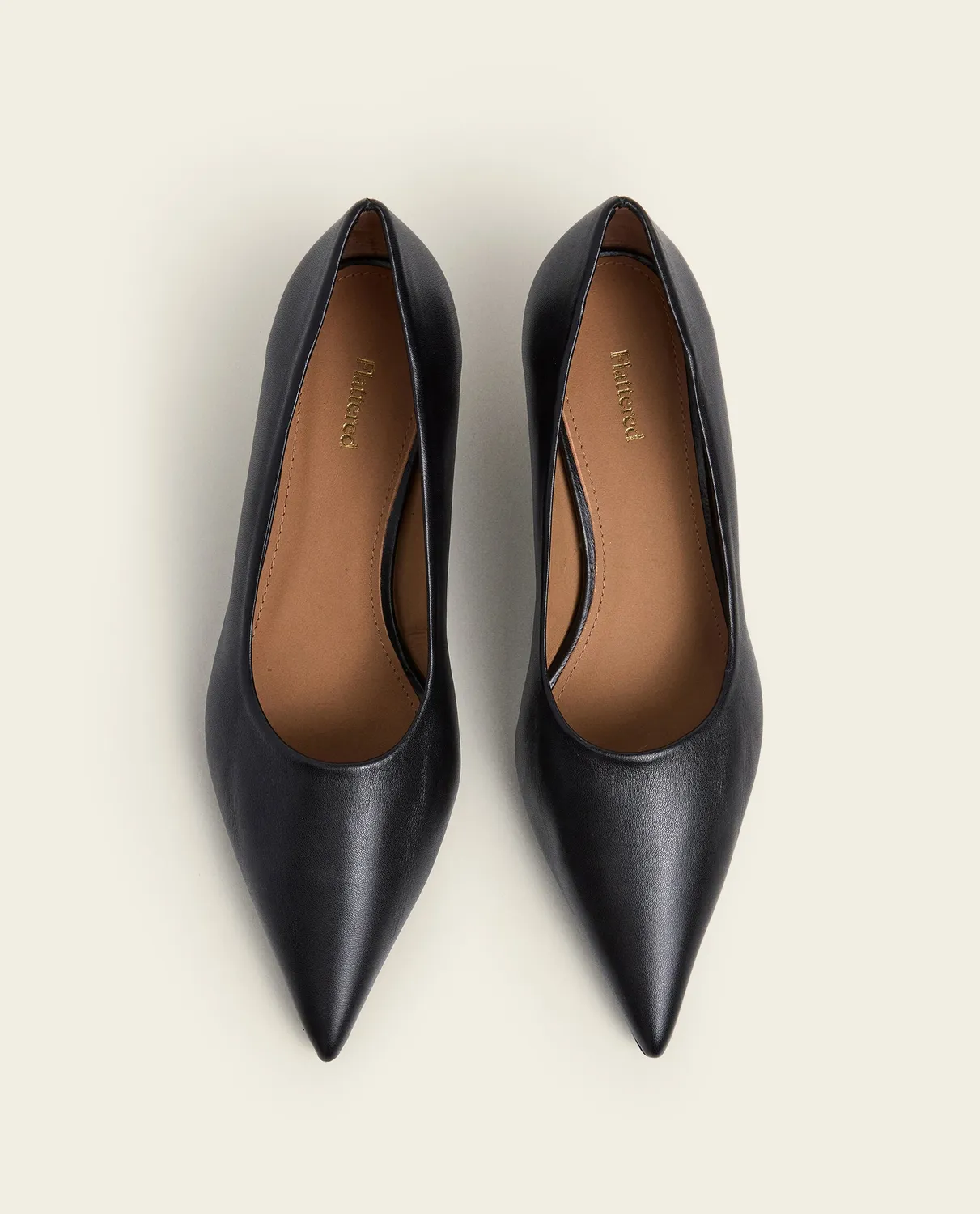 Flattered Naima pumps zwart leer kittenhak