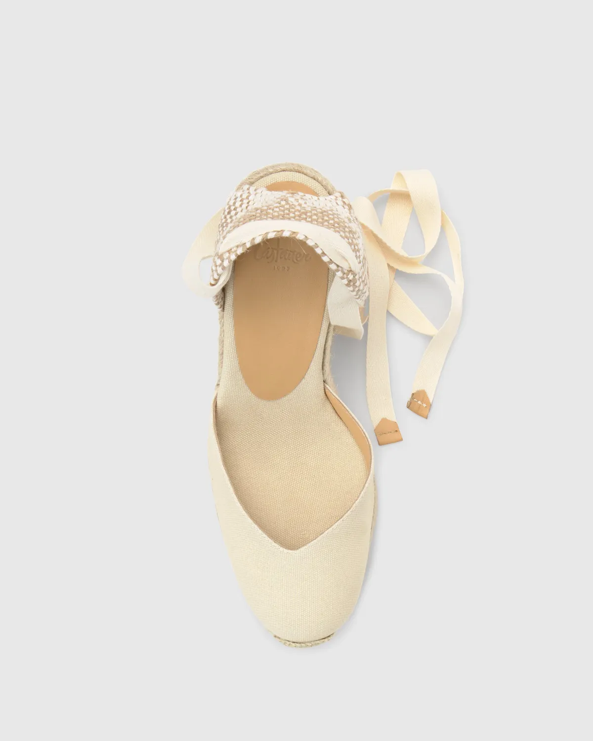 Castaner Chiara 8/001 espadrilles ivoor canvas 9 cm