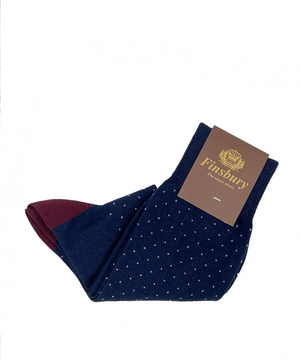 Finsbury sokken marine bordeaux katoen
