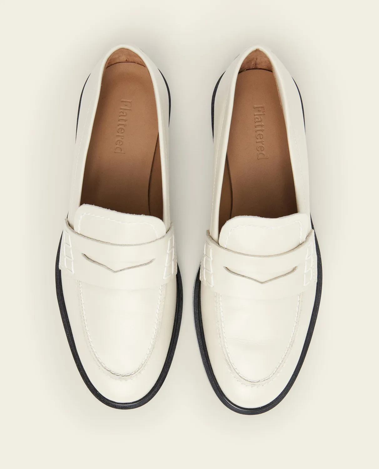 Flattered Sara Leather Creme loafers crème leer