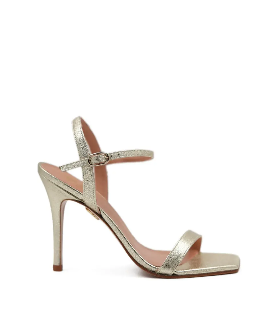Finsbury Gloria Gold sandalen goud leer 9 cm hak