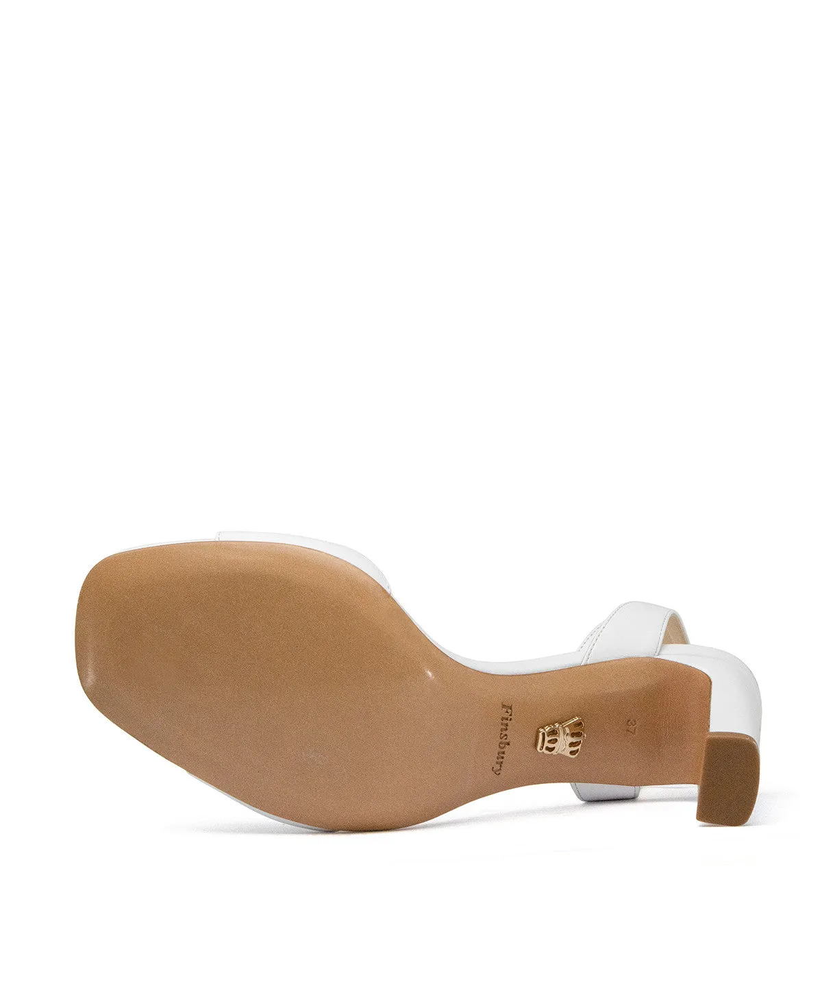 Finsbury Claire witte leren sandaal 6,5 cm hak