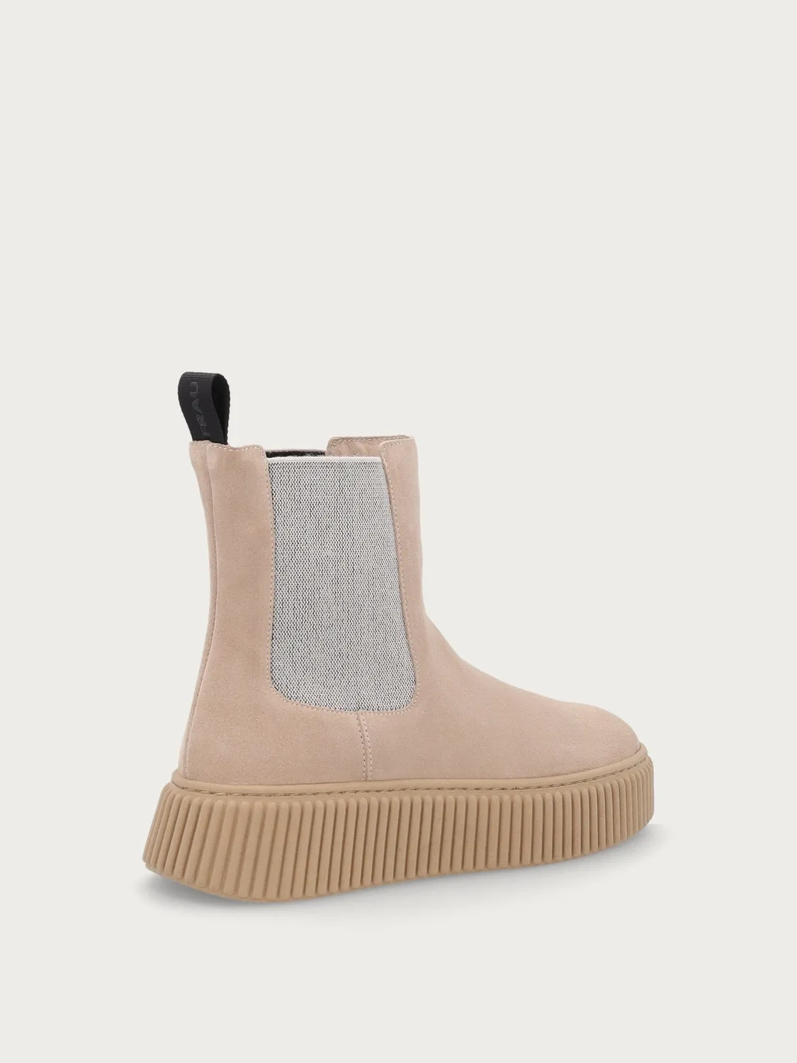 Frau Verona beige suède beatle boots plateau dames