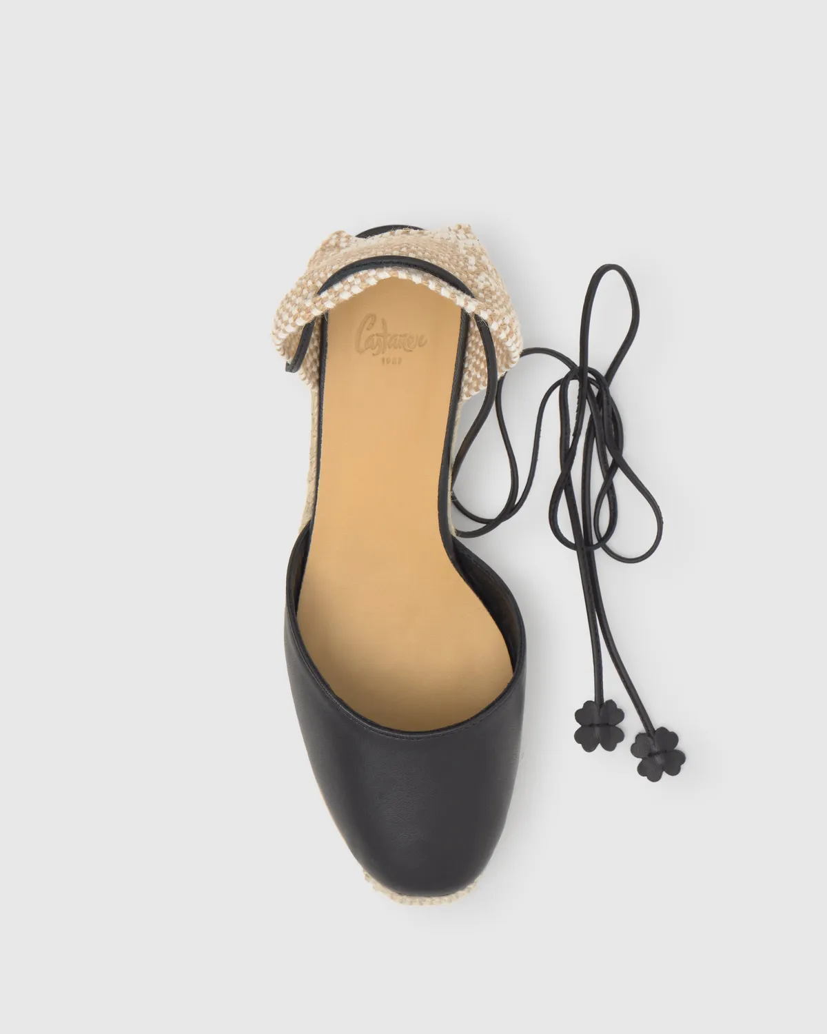 Castaner Carina 6/280 espadrille zwart leer 7 cm