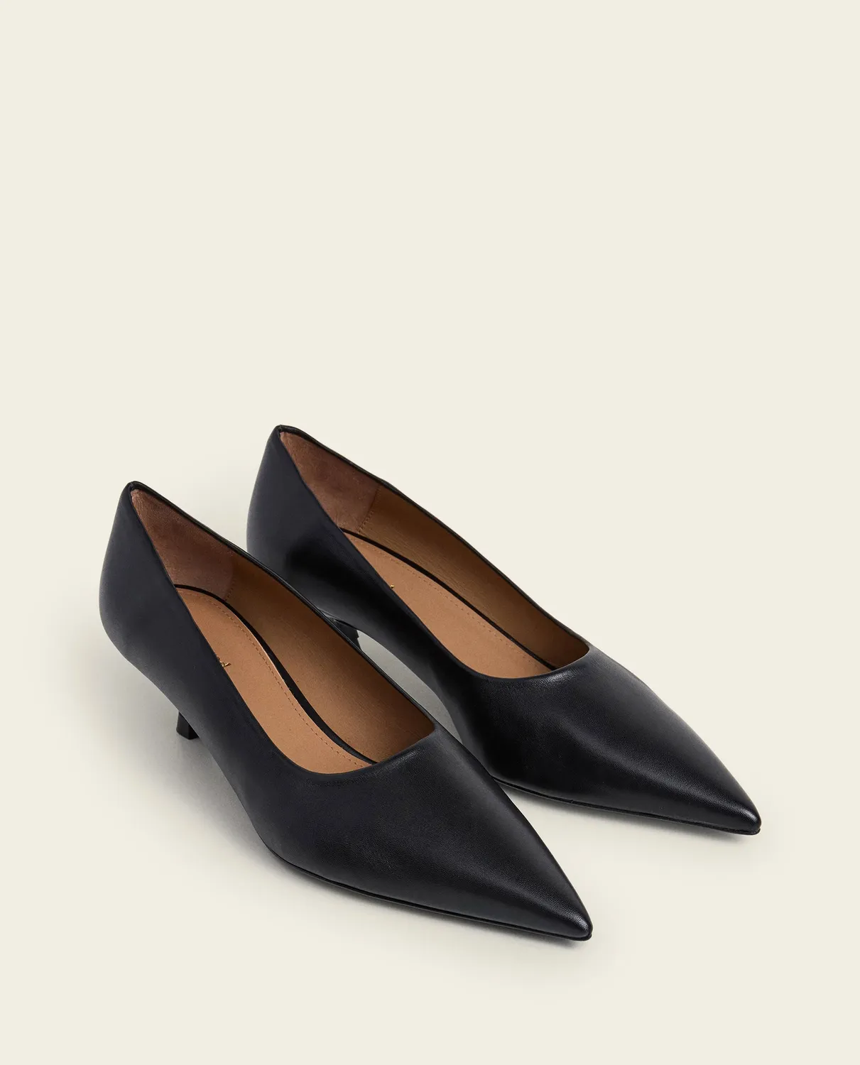Flattered Naima pumps zwart leer kittenhak