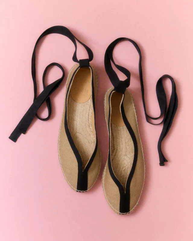 Castaner Kanu CSC/003 espadrilles beige-zwart linnen