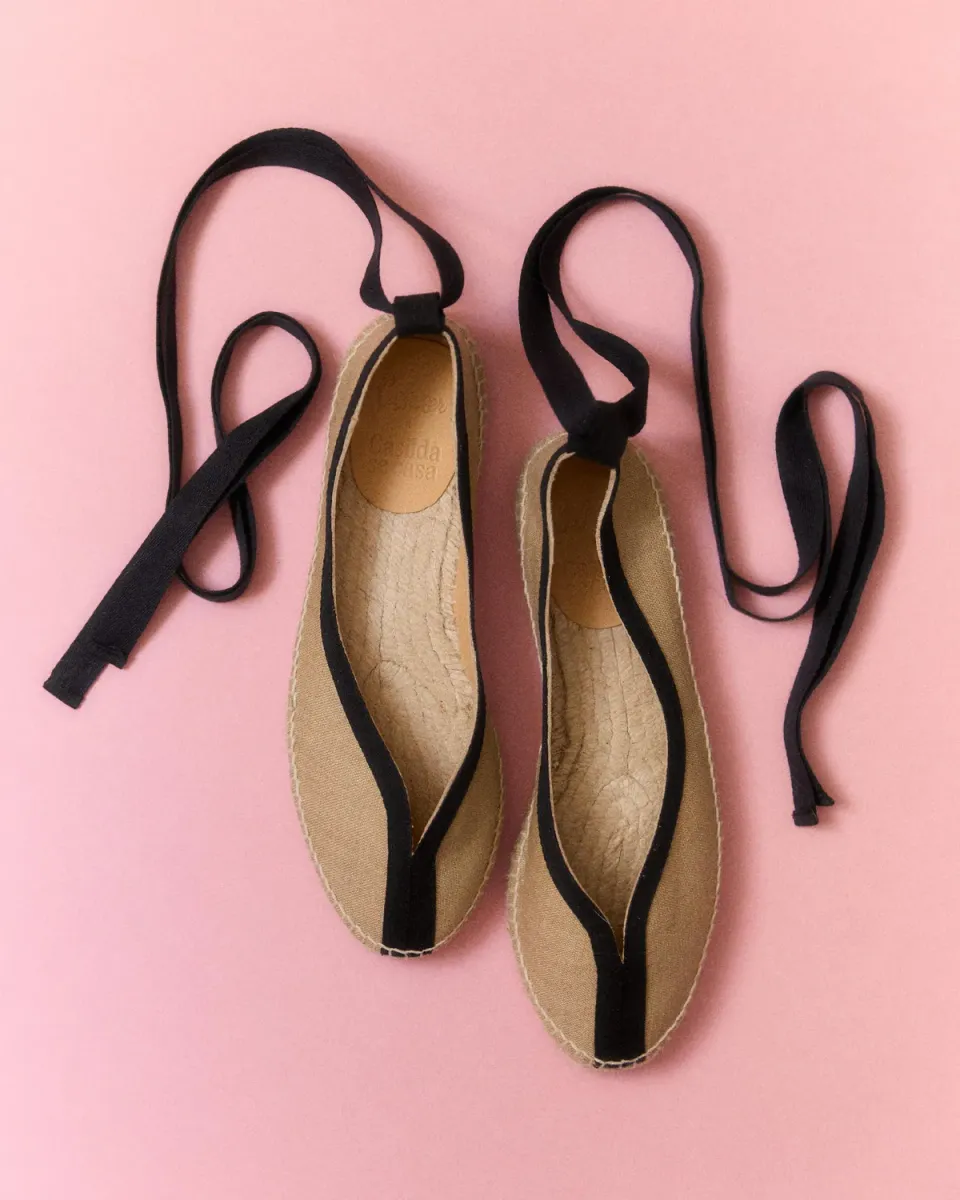 Castaner Kanu CSC/003 espadrilles beige-zwart linnen