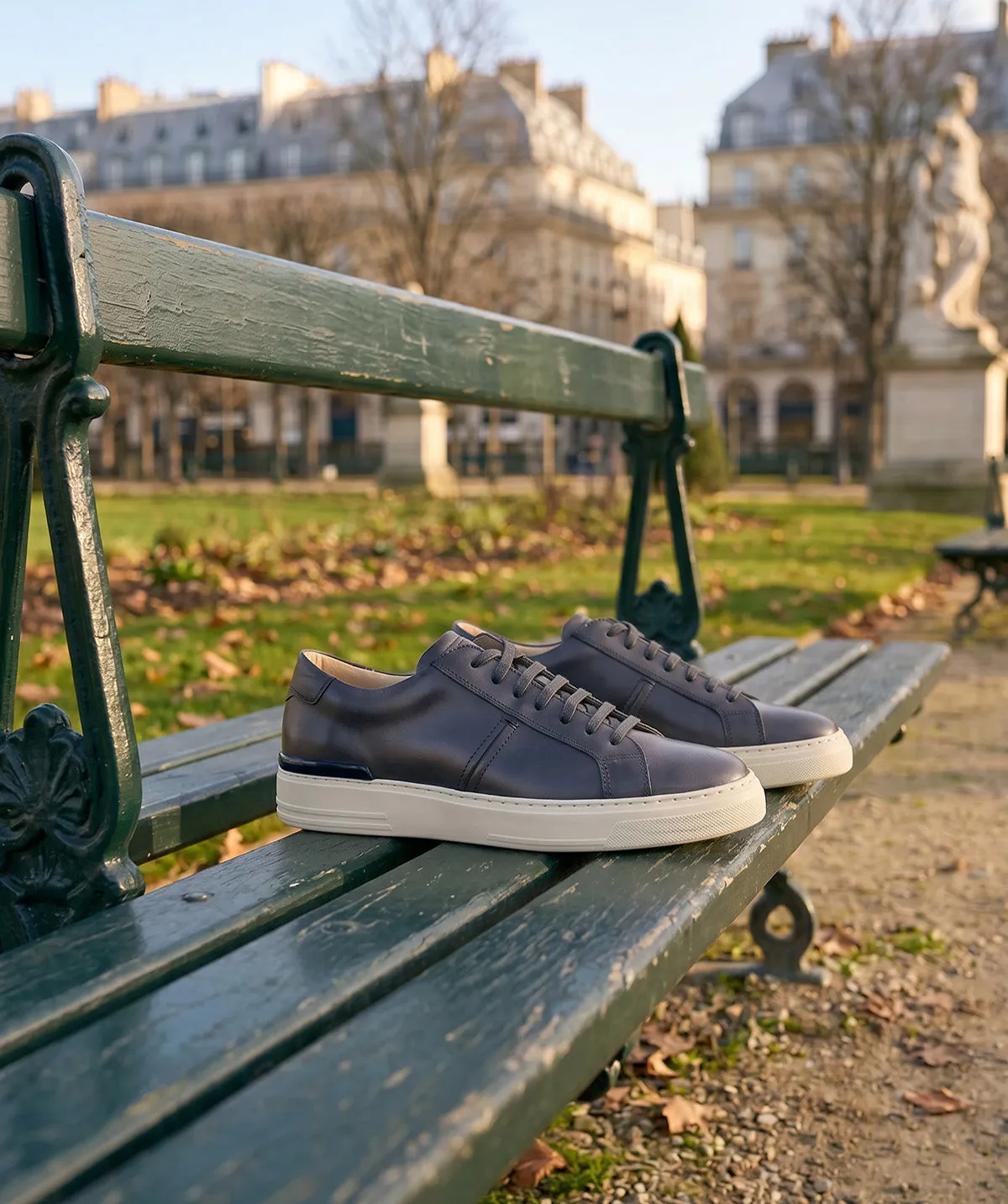 Finsbury Riva sneakers grijs patina leer