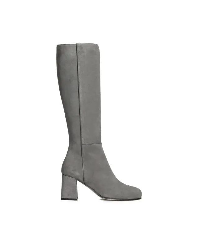 Finsbury Barbara laarzen steengrijs suede hak 6 cm