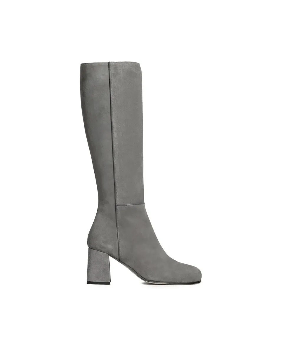Finsbury Barbara laarzen steengrijs suede hak 6 cm