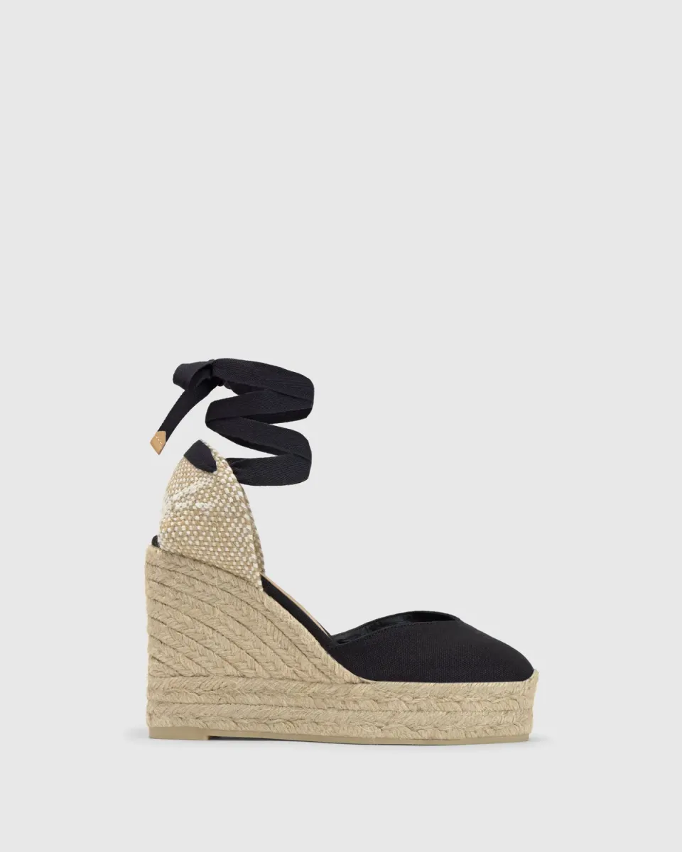 Castaner Chiara 8ED/001 espadrilles zwart sleehak 11 cm