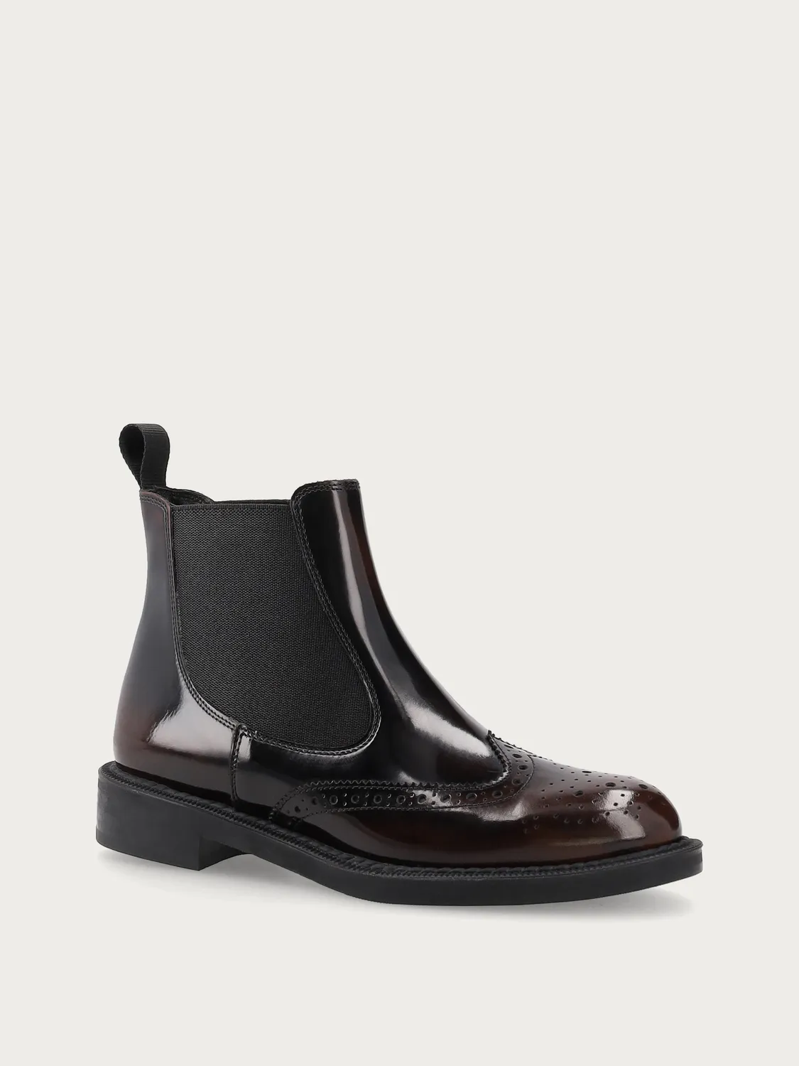 Frau Verona Brit chelseaboots rookbruin leer