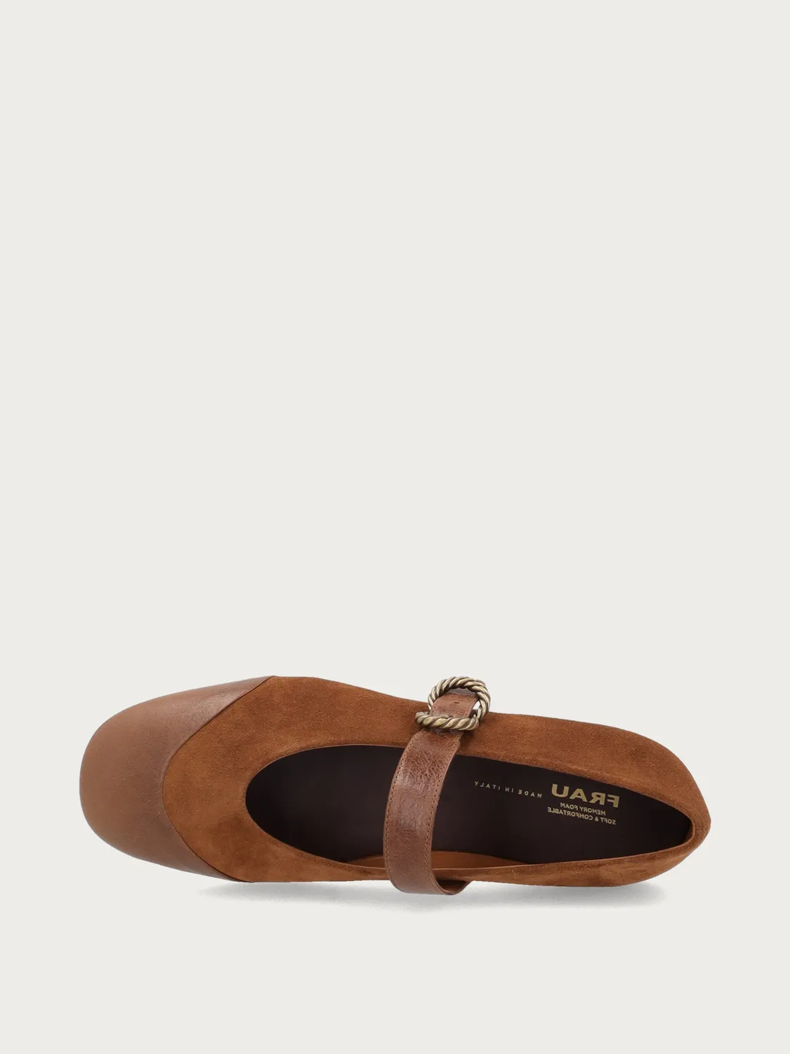 Frau Verona Mary Jane ballerina's lichtbruin suede