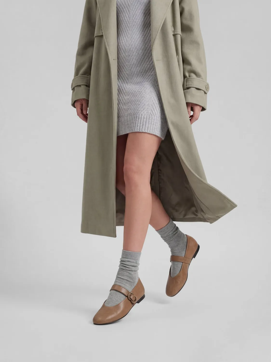 Frau Verona beige ballerina's dames gesp leer