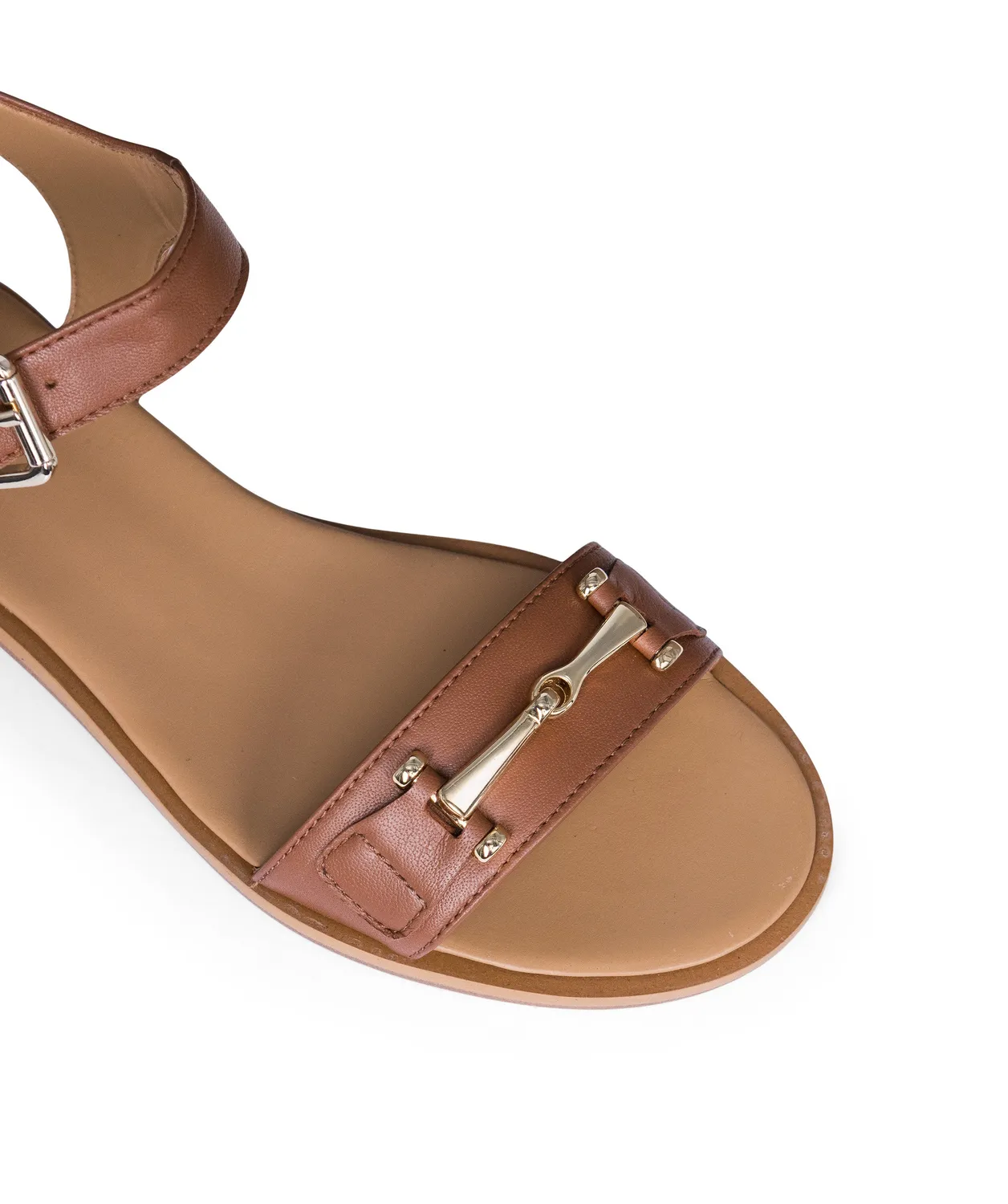 Finsbury Lea cognac sandalen enkelbandje leer