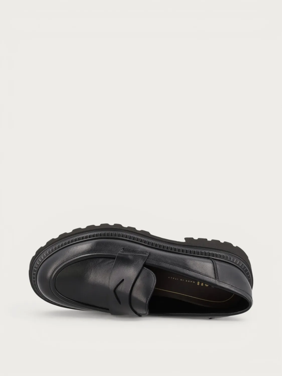 Frau Verona loafers zwart leer chunky zool dames