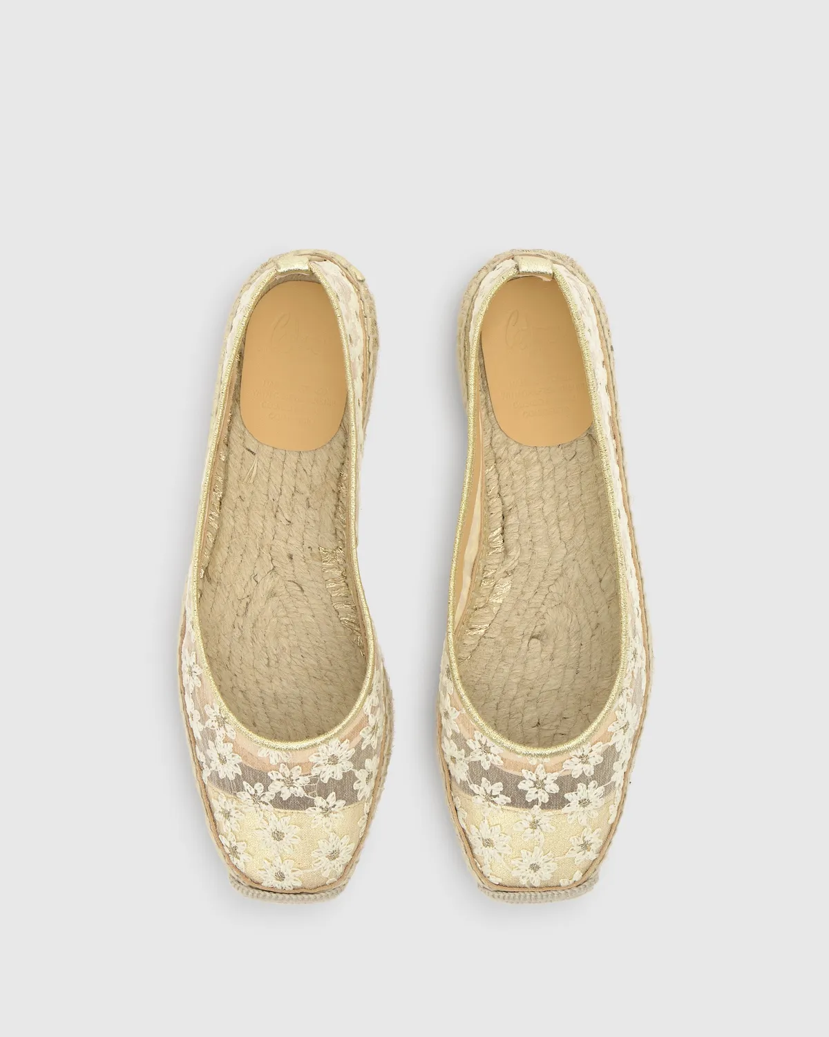 Castaner Paoli 294 ballerina wit goud borduursel