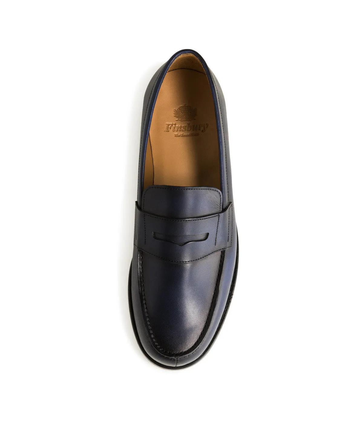 Finsbury COLLEGE 1986 loafers blauw leer heren