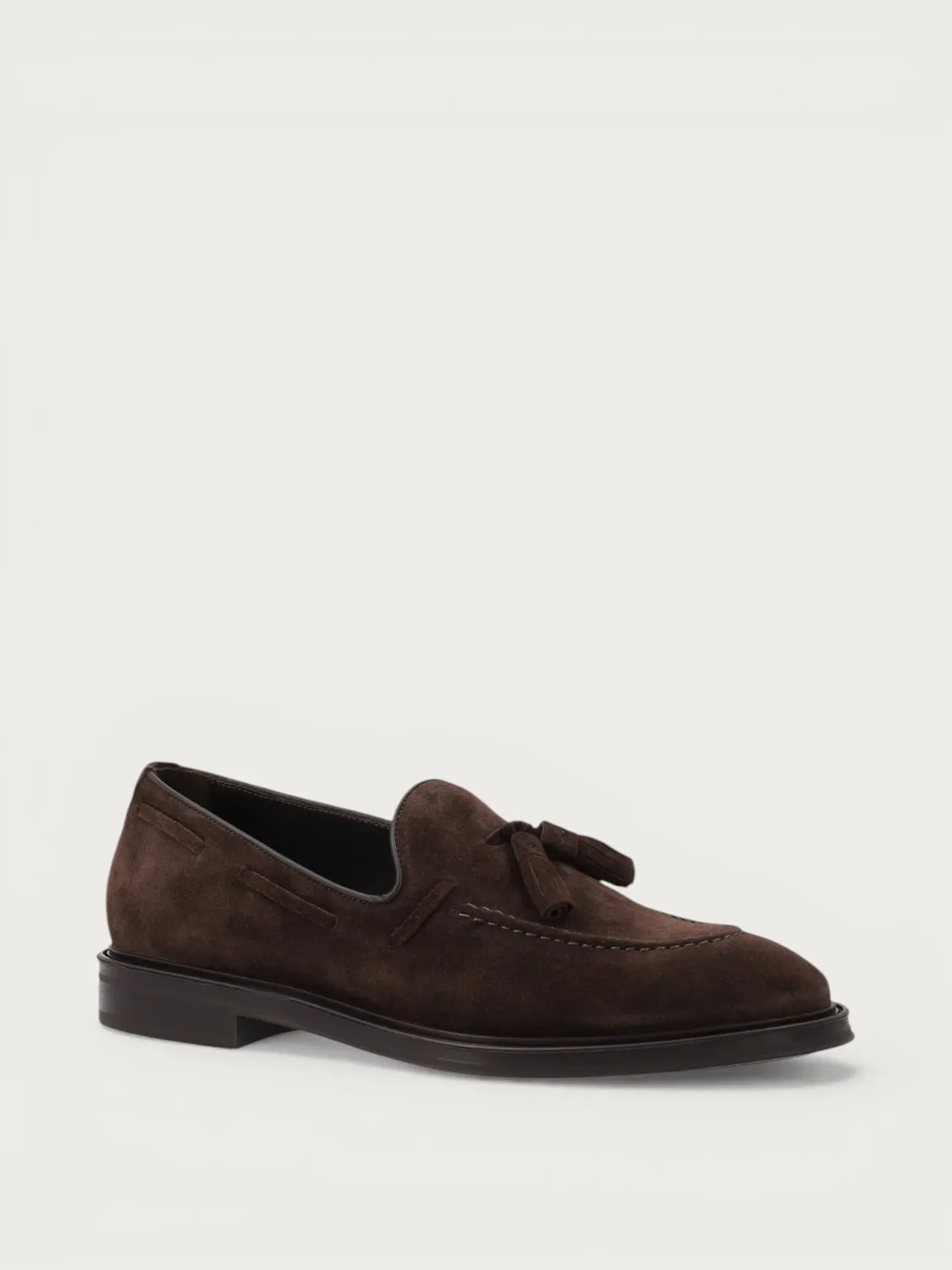 Frau Signature loafers suede donkerbruin kwast
