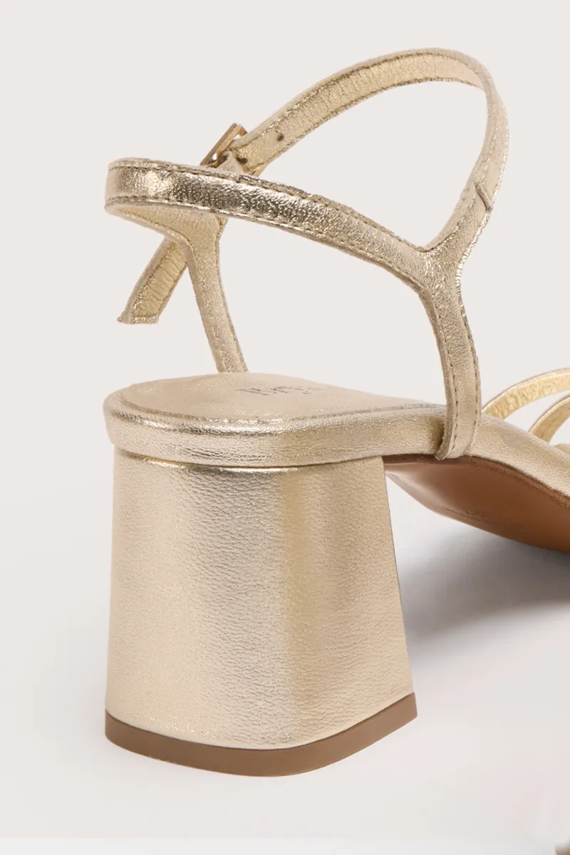 Bryan Stepwise Habana Pearl sandalen goud hak leer