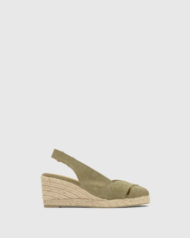 Castaner Diana 6 002 espadrilles groen peeptoe 7 cm