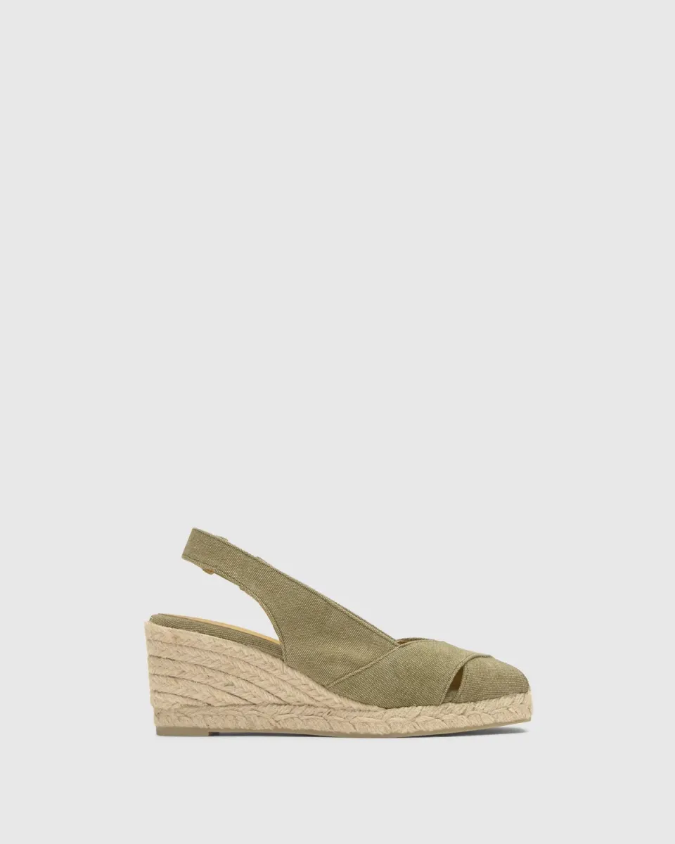 Castaner Diana 6 002 espadrilles groen peeptoe 7 cm