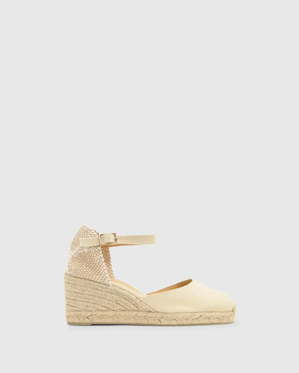 Castaner Carol 6/001 espadrilles ivoor sleehak 7 cm