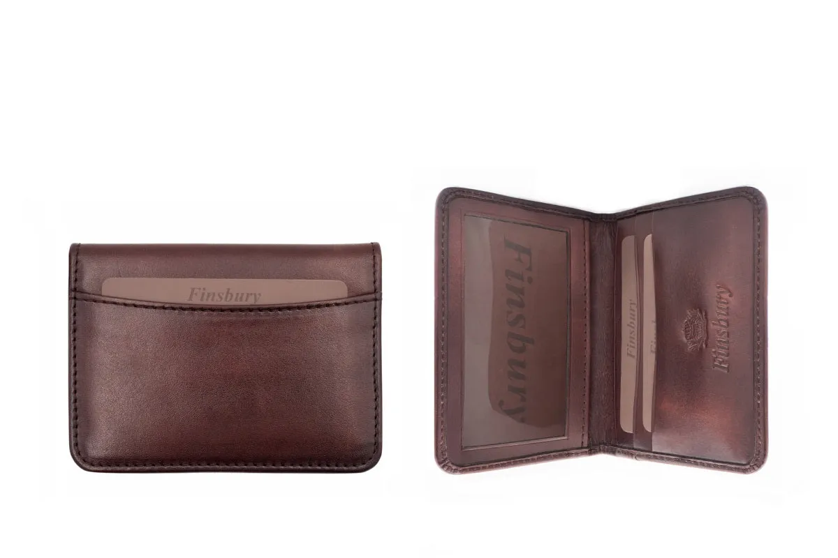 Finsbury Patinated Brown kaarthouder bruin patina kalfsleer
