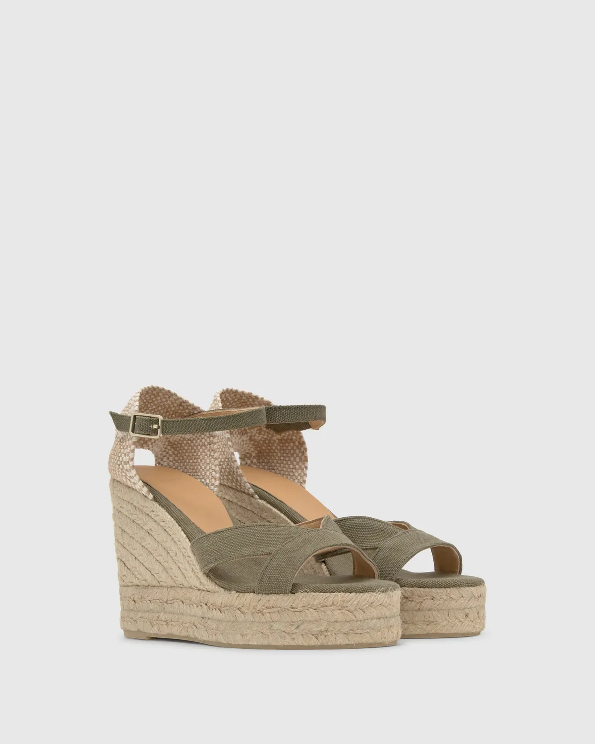 Castañer BRUNA/8ED/002 sandalen olijf katoen