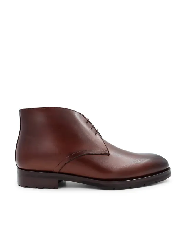 Finsbury Tomaso enkellaarzen bruin patiné leer