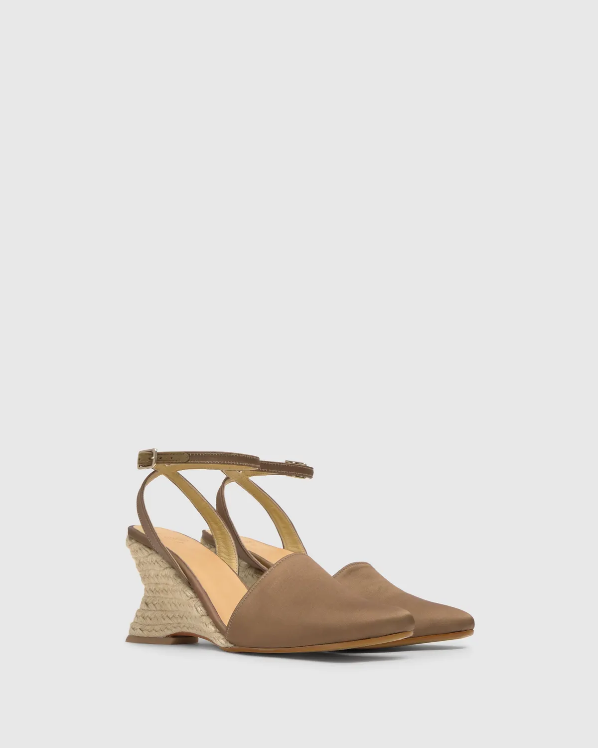Castaner Judi/006 dames espadrilles moka satijn 8cm