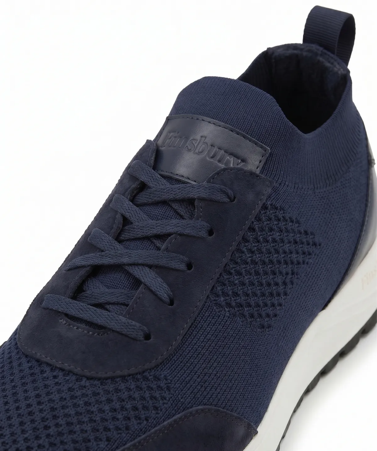 Finsbury Rico sneakers marineblauw canvas leer