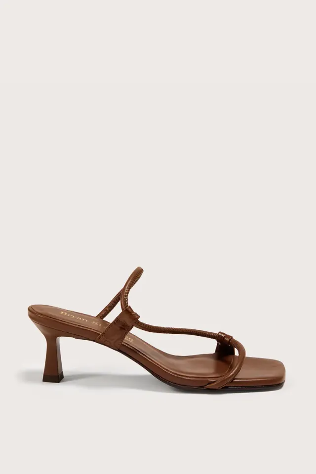 Bryan Stepwise Ares sandalen bruin leer hak
