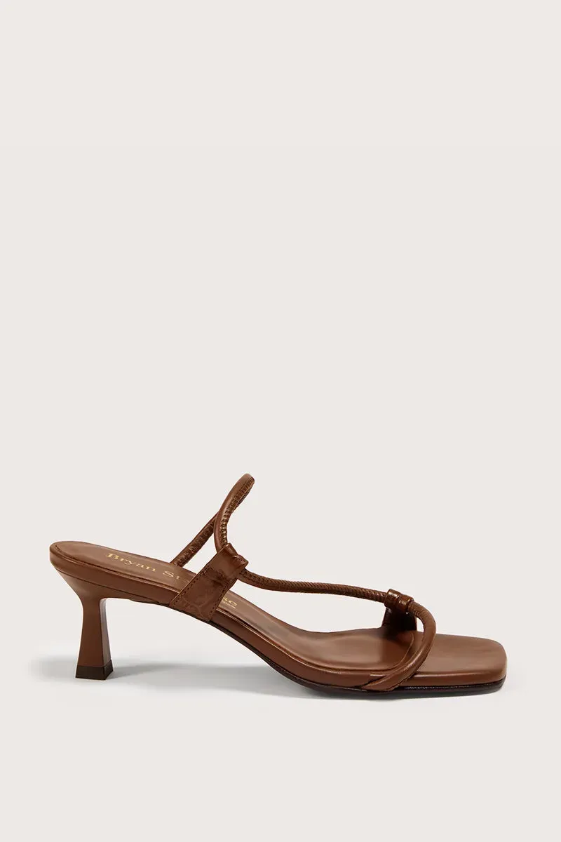 Bryan Stepwise Ares sandalen bruin leer hak