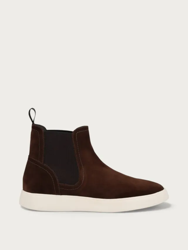 Frau Verona bruine suède chelsea boots chunky zool heren