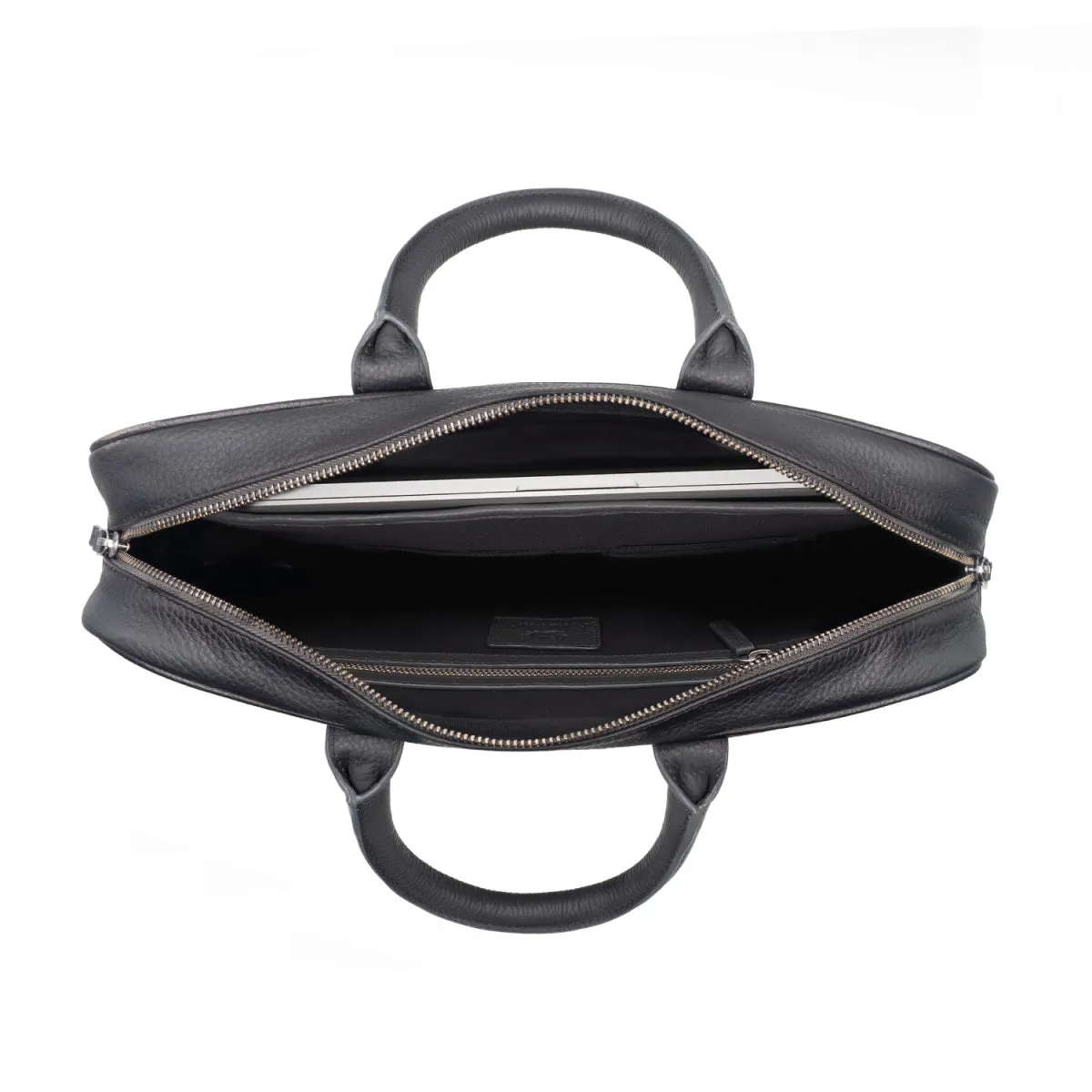 Finsbury aktetas grijs generfd leer 37 cm laptop