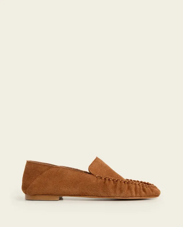Flattered Bon Bon loafers bourbon suède plat