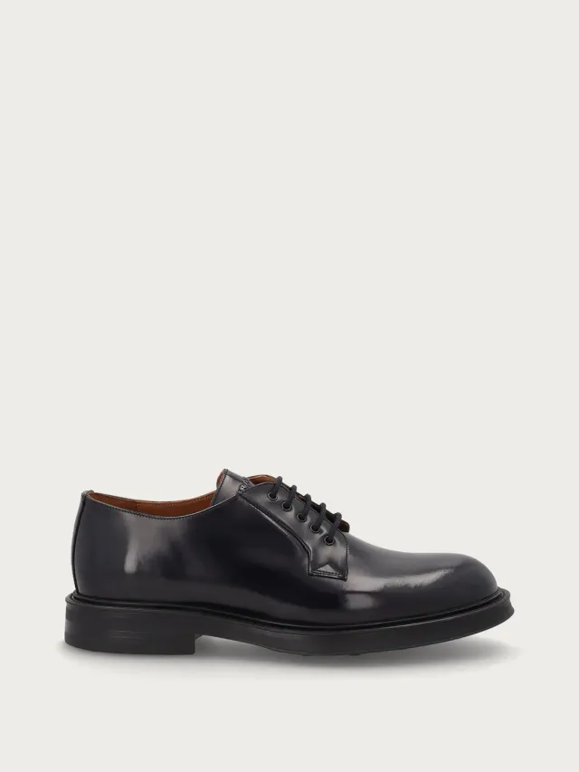 Frau Verona blauwe leren derby veterschoenen