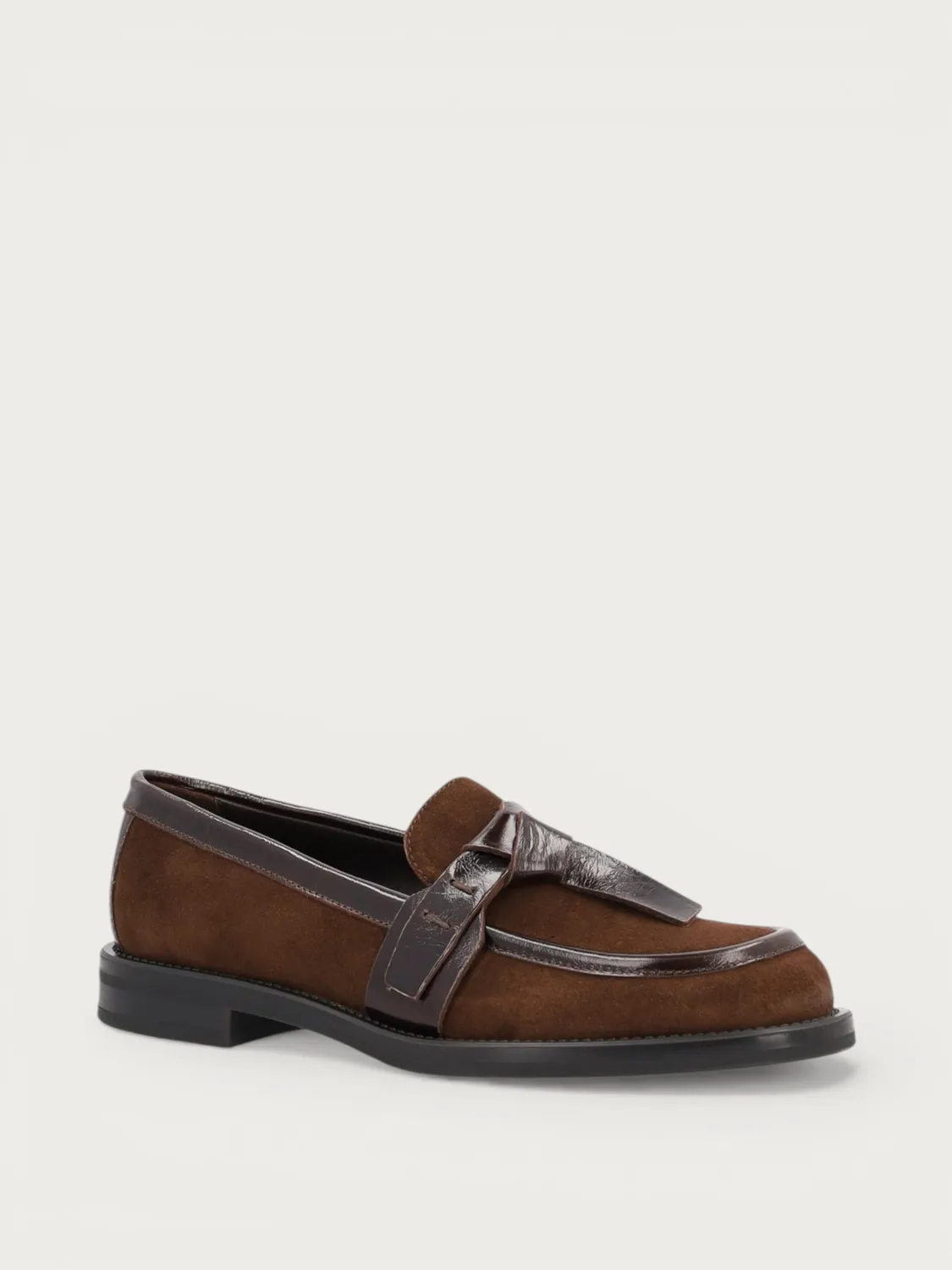 Frau Verona bruine suède loafers strik