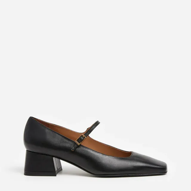 Flattered Evan Mary Jane pumps zwart leer met hak