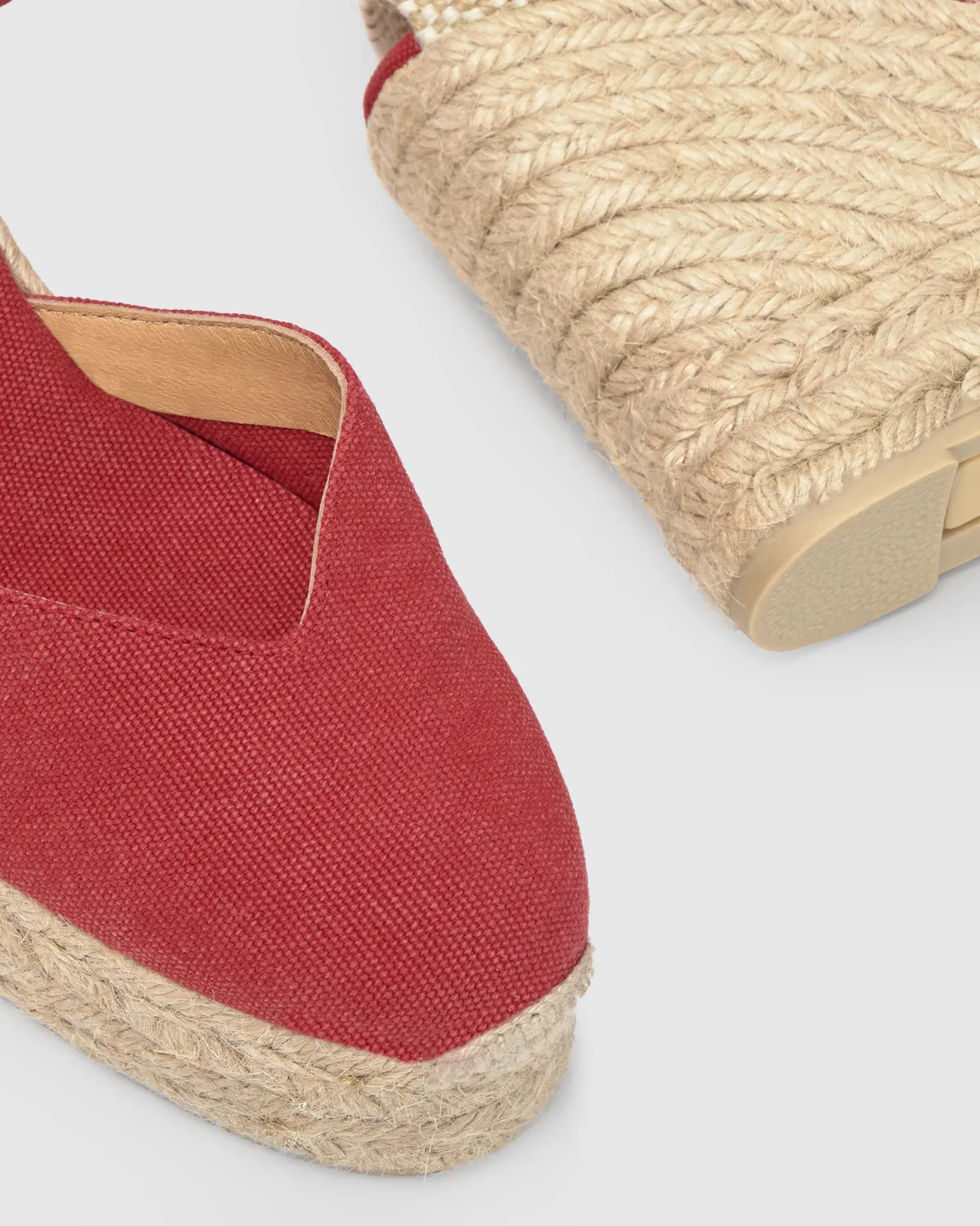 Castaner Chiara 8ED/002 espadrilles karmijnrood katoen