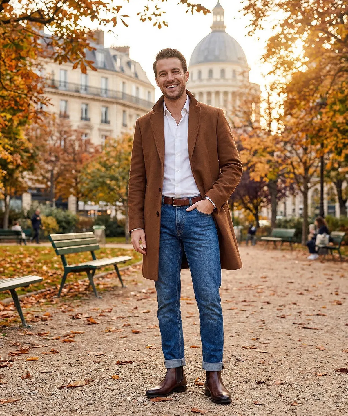 Finsbury Chelsea Walnut chelsea boots bruin leer heren