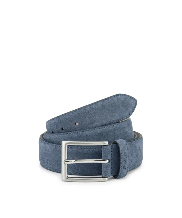 Finsbury Azure Blue riem azuurblauw suède 3,4 cm
