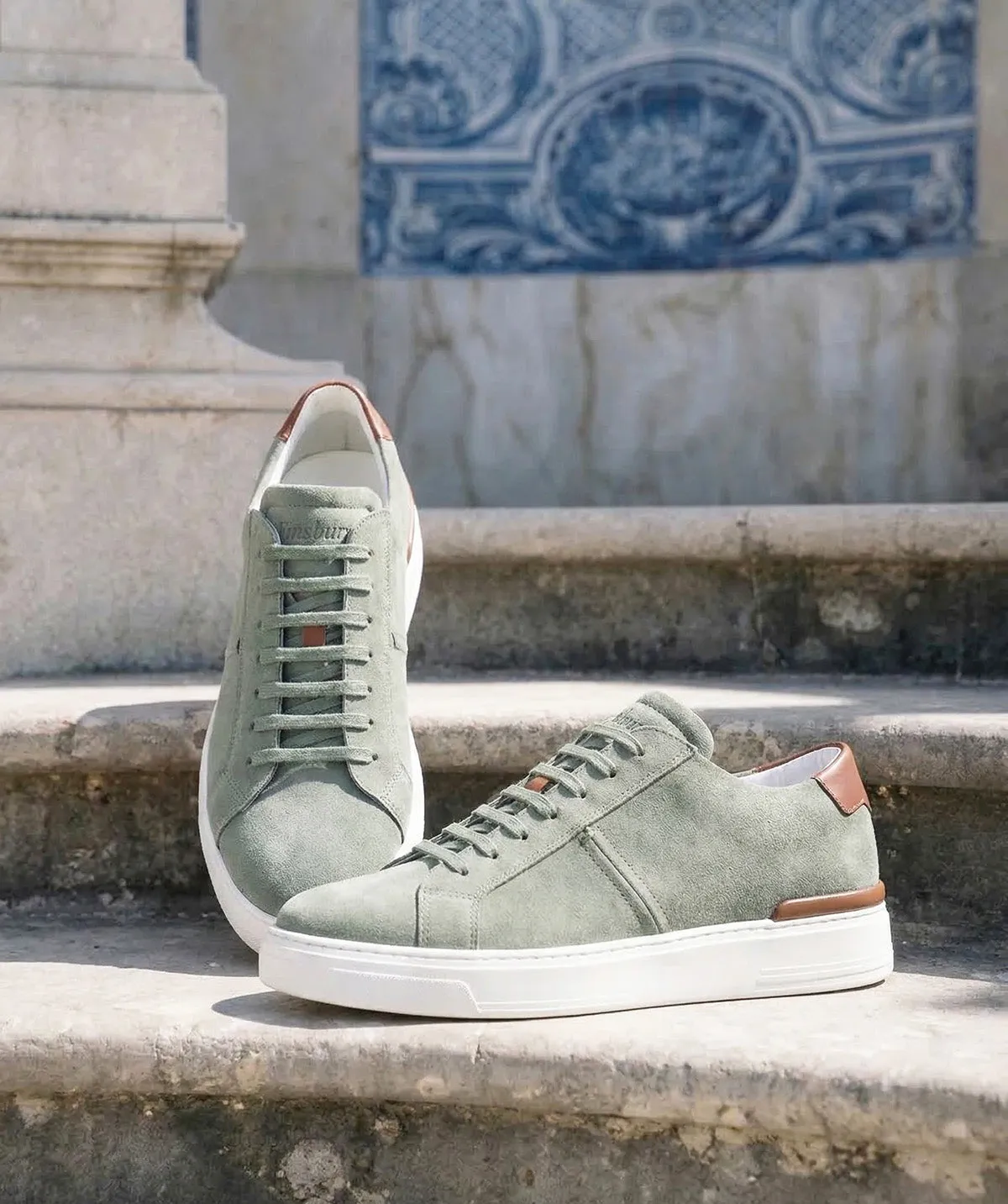 Finsbury Riva sneakers groen suède heren