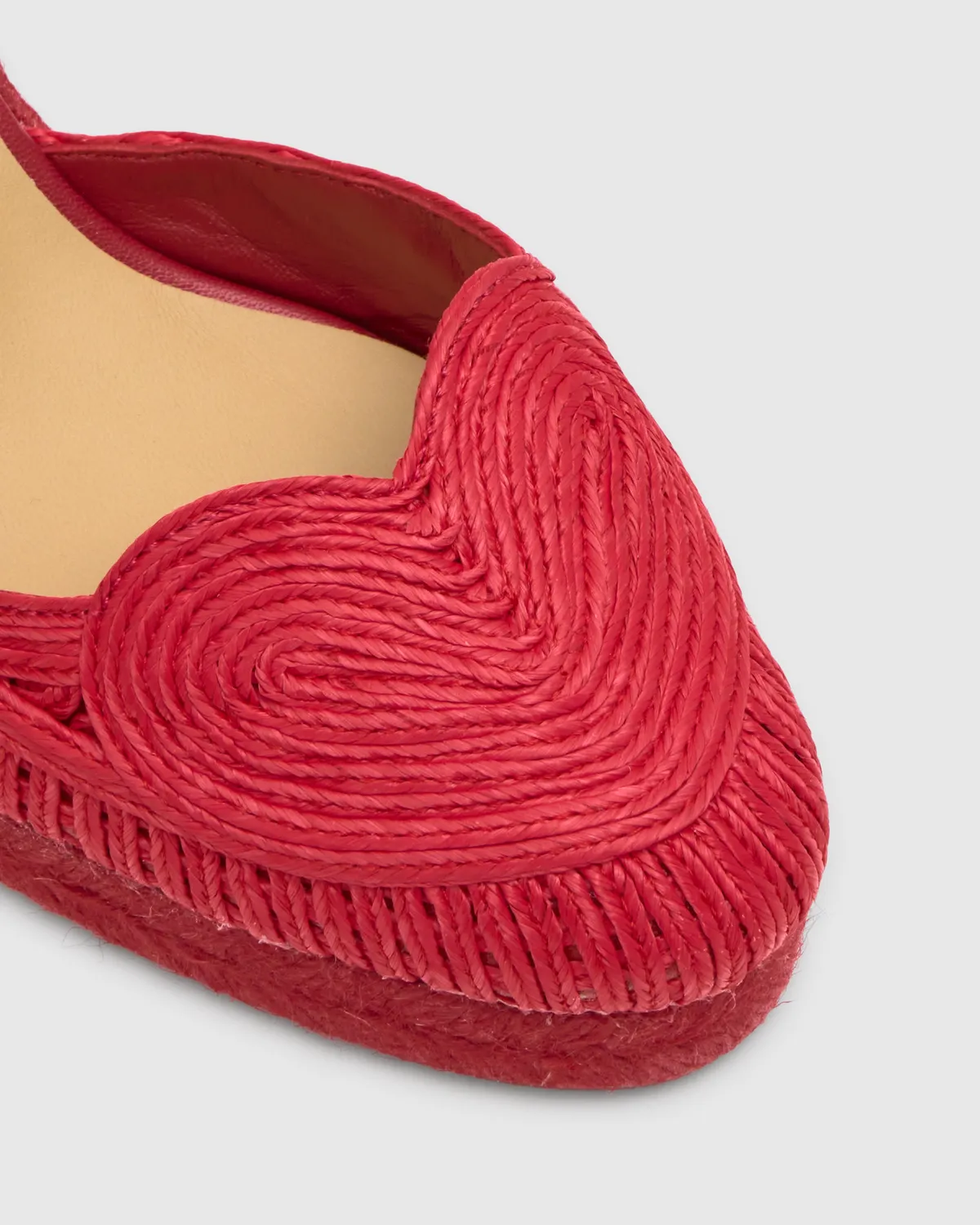 Castaner Cacia C/8/302 espadrilles robijnrood raffia 9 cm