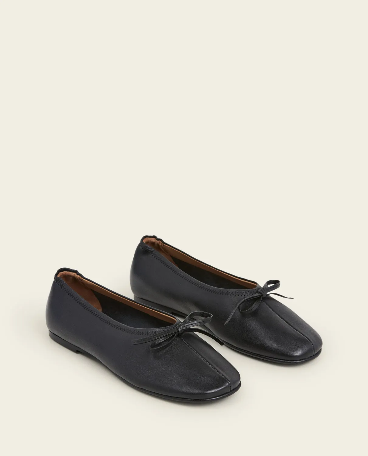 Flattered Blaise ballerina zwart leer met strik