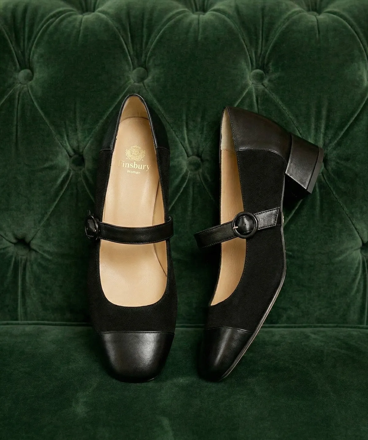 Finsbury Melissa pumps zwart leer 3 cm hak